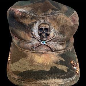 Camo skull cadet hat